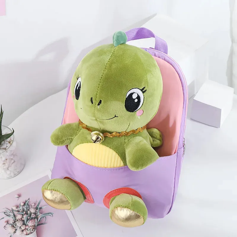 Cute Dino Theme Soft Plush Backpack for Kids