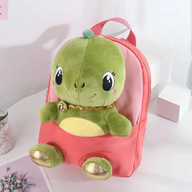 Cute Dino Theme Soft Plush Backpack for Kids