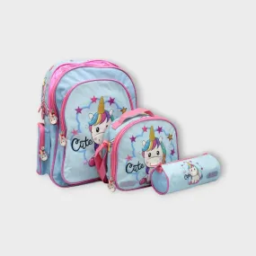 Cute Unicorn 16 Inches School Set