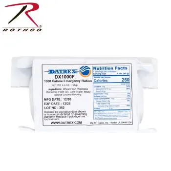 Datrex Aviation 1,000 Cal Emergency Food Ration