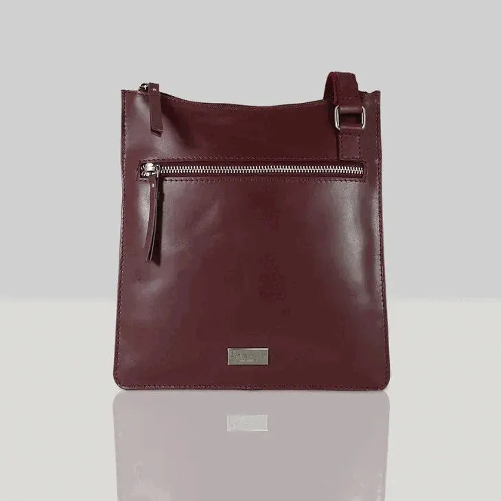 Designer Burgundy Leather Shoulder Bag