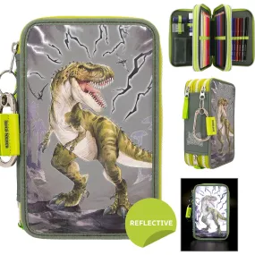 Dino World Trippel Pencil Case Reflector