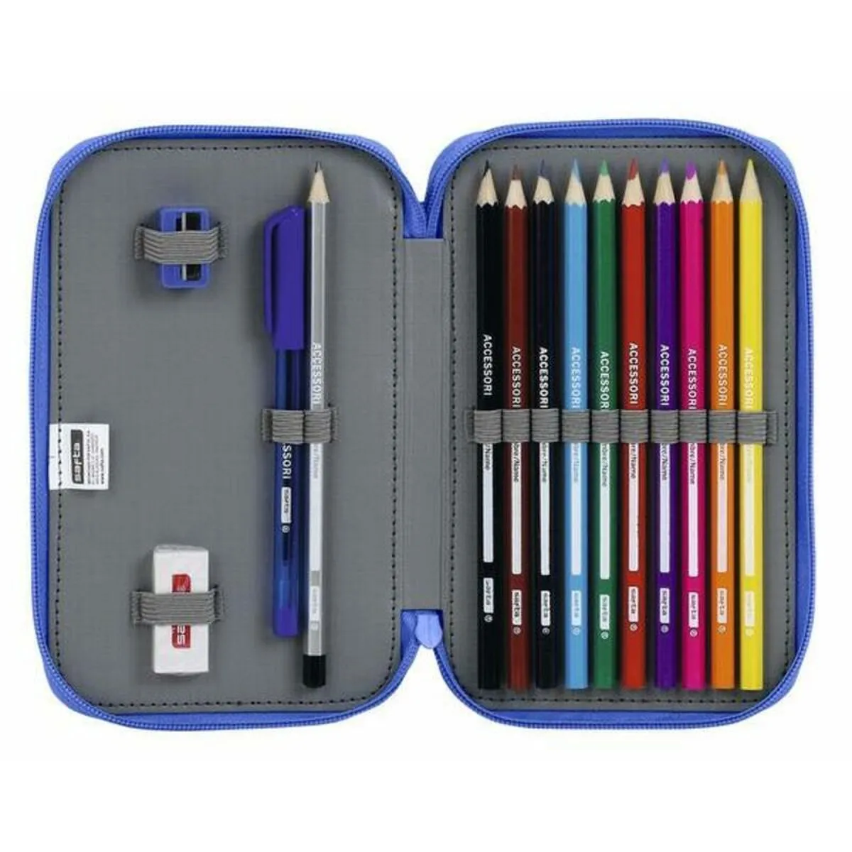 Double Pencil Case Real Zaragoza Blue (28 pcs)