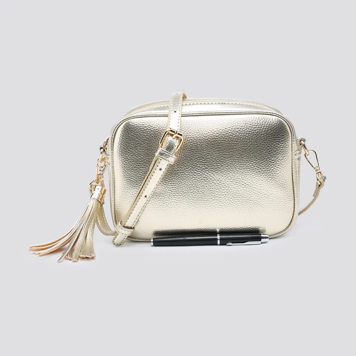 Double Zip Camera Bag - Gold