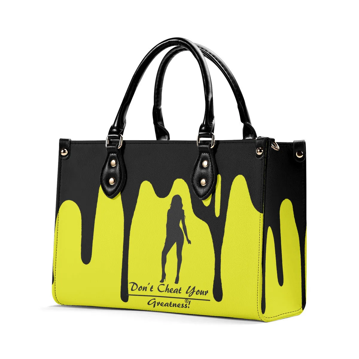 DRIP SF Black Logo & Yellow Multiple Sizes Upgraded Luxury Women PU Leather Handbag