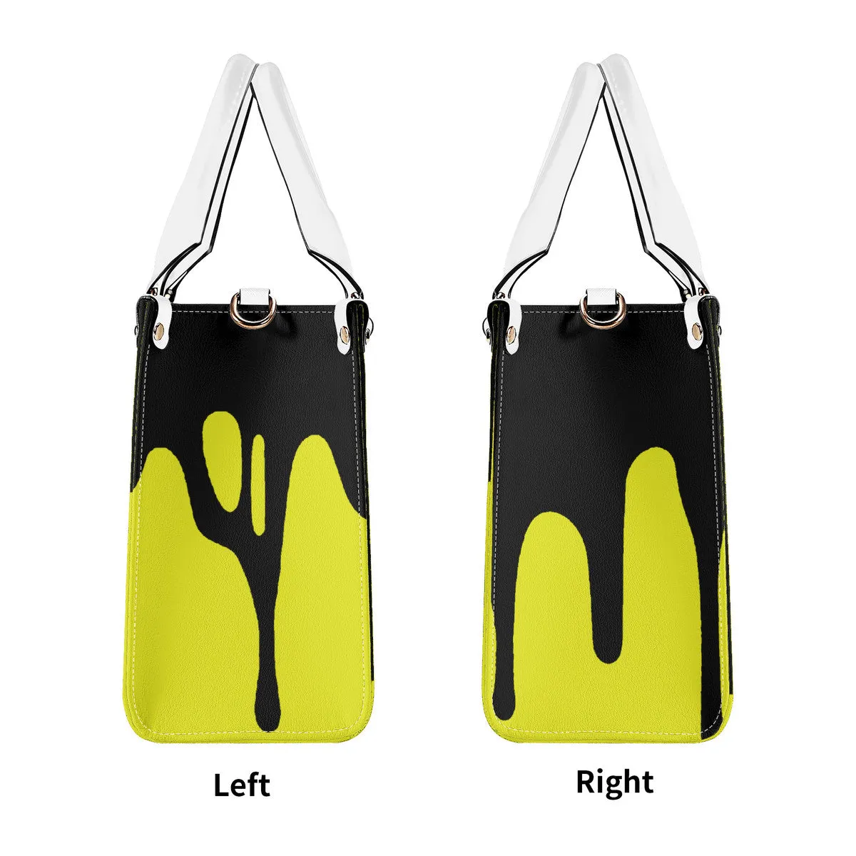 DRIP SF Black Logo & Yellow Multiple Sizes Upgraded Luxury Women PU Leather Handbag