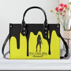 DRIP SF Black Logo & Yellow Multiple Sizes Upgraded Luxury Women PU Leather Handbag