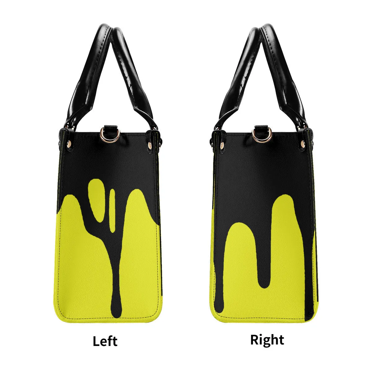 DRIP SF Black Logo & Yellow Multiple Sizes Upgraded Luxury Women PU Leather Handbag