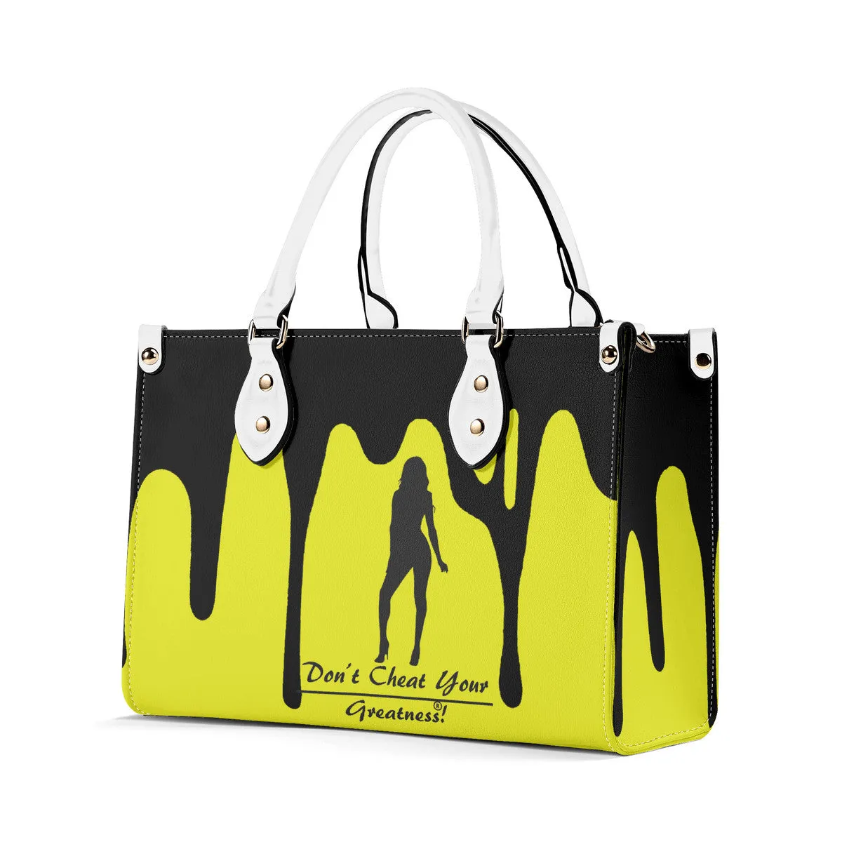 DRIP SF Black Logo & Yellow Multiple Sizes Upgraded Luxury Women PU Leather Handbag