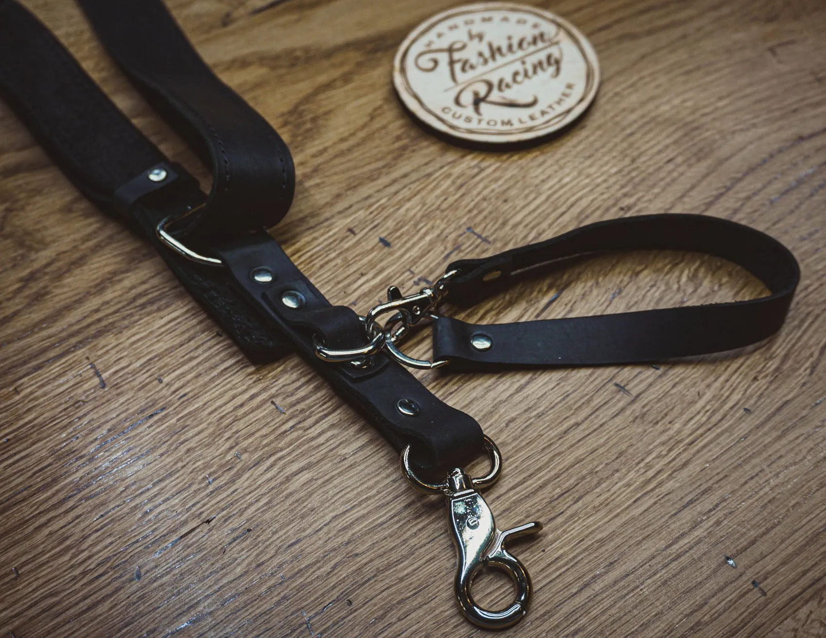 Dual Camera Harness | Black Genuine Leather | Handmade