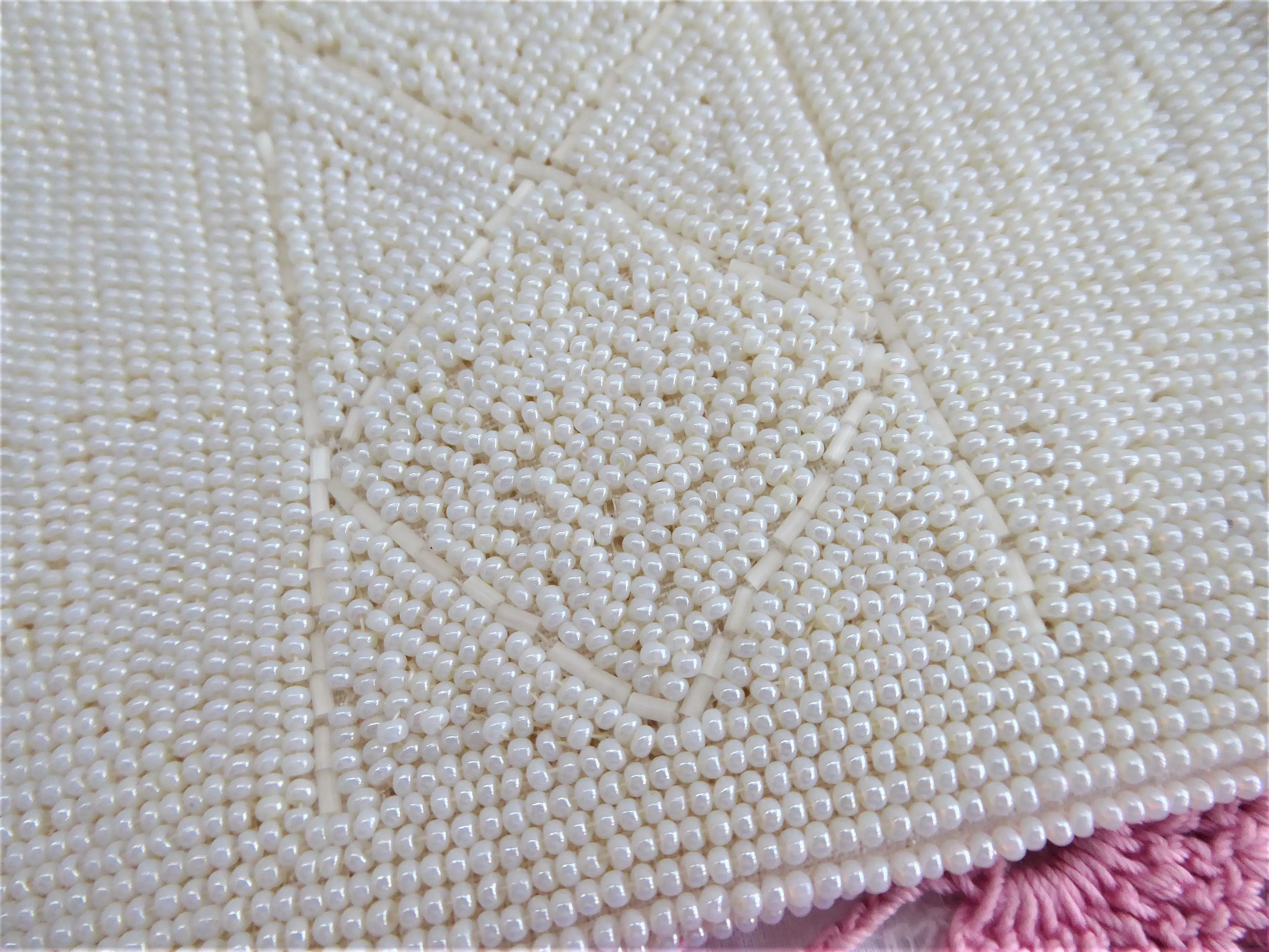 Elegant Pearl Seed Beaded Purse Retro 1950-1960s Hong Kong Convertible Tea Party