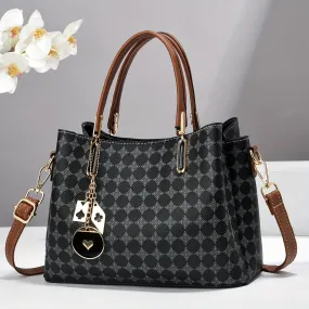 Elegant Women's Tote Bag - Chic Large Capacity Shoulder Handbag with Adjustable Strap, Zip Closure, and Polyester Lining