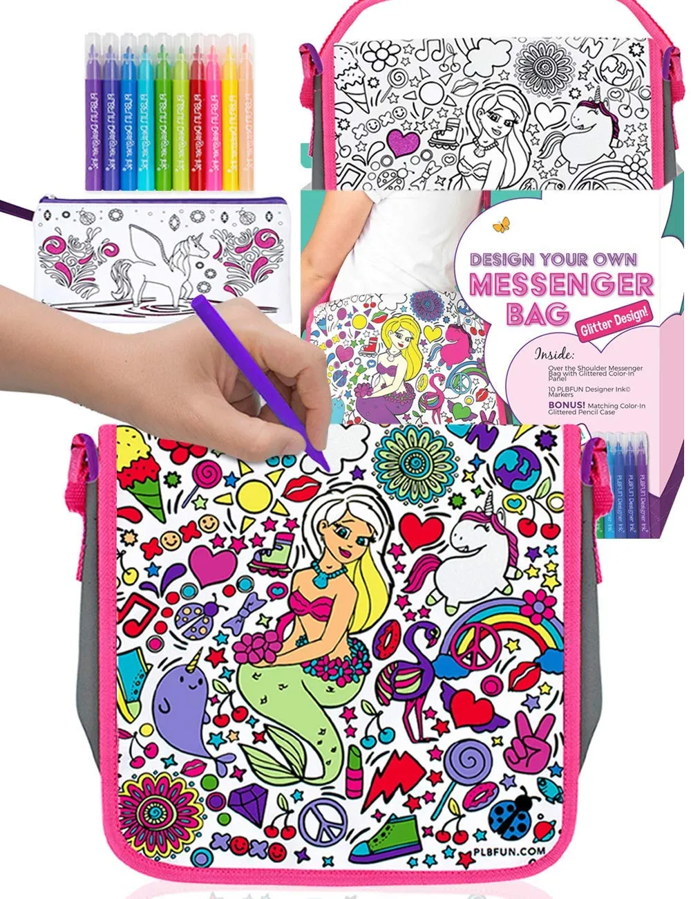 Enchanting Waves Messenger Bag: Colorful Mermaid-Inspired Design for Trendy Teens and Kids