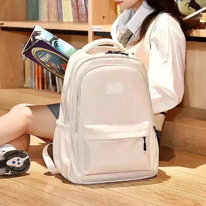 Fashion Oxford Backpack Waterproof Large Capacity Junior High School Students Schoolbag Girls Solid Campus Travel Bags Women and Men.