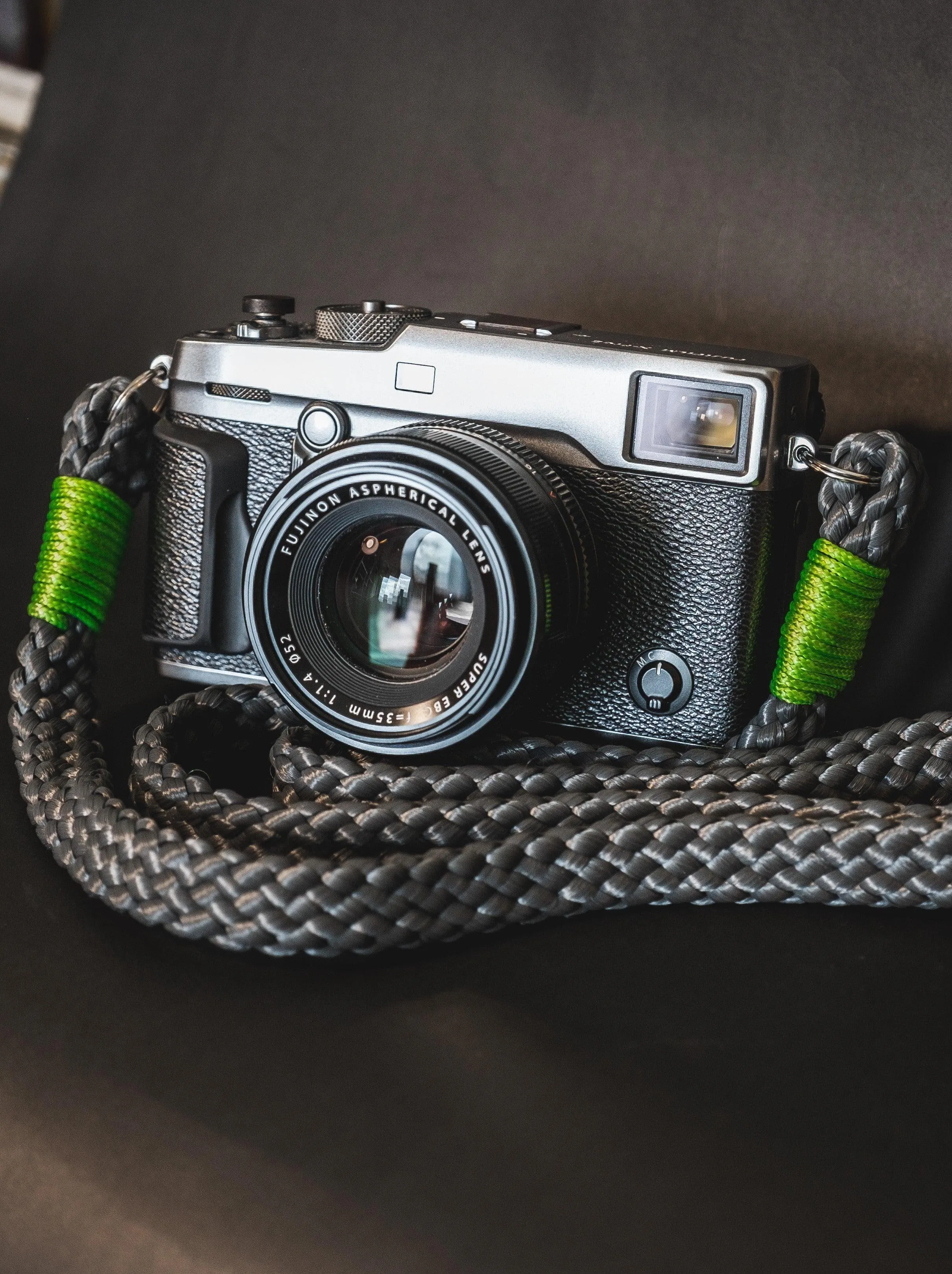 Flat Dark Grey Acrylic Camera Strap