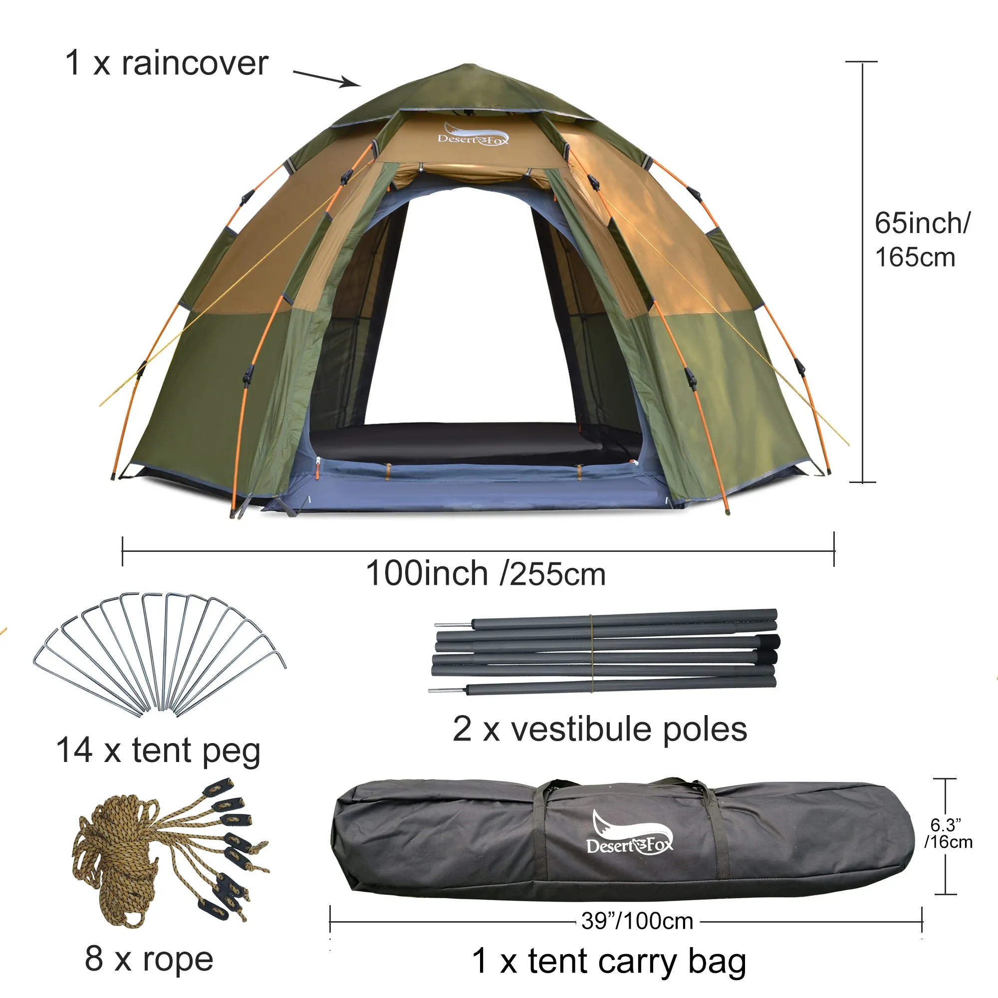 Fully Automatic Hexagonal Speed-opening Rainstorm-proof Camping Tent