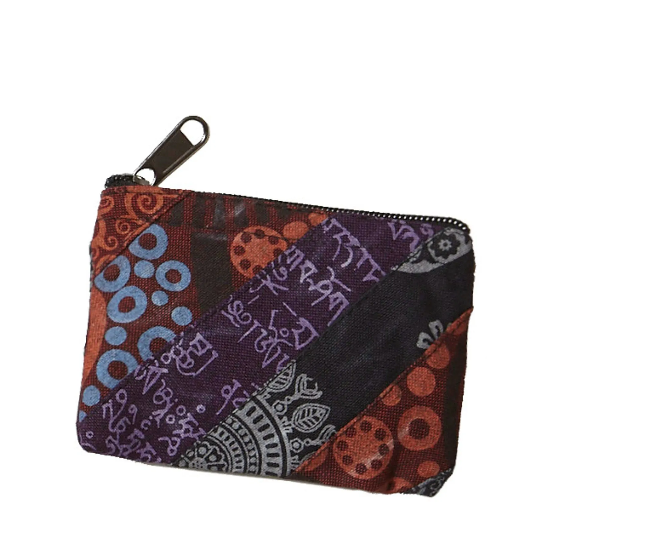 Funky Coin Purse, Zipper Change Purse, 100% Cotton, Card Holder