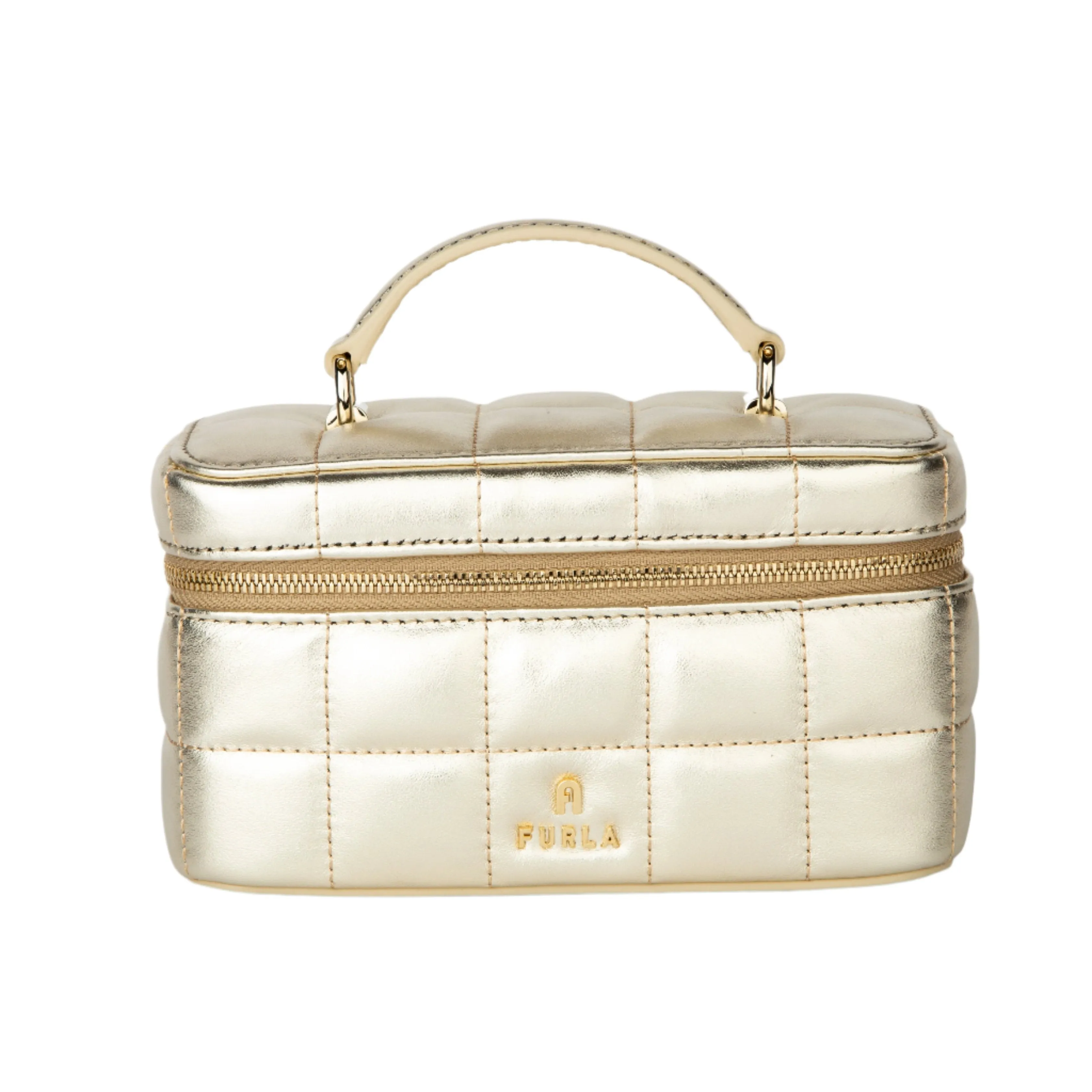 Furla Camelia Cosmetic Case / Crossbody Bag - Gold