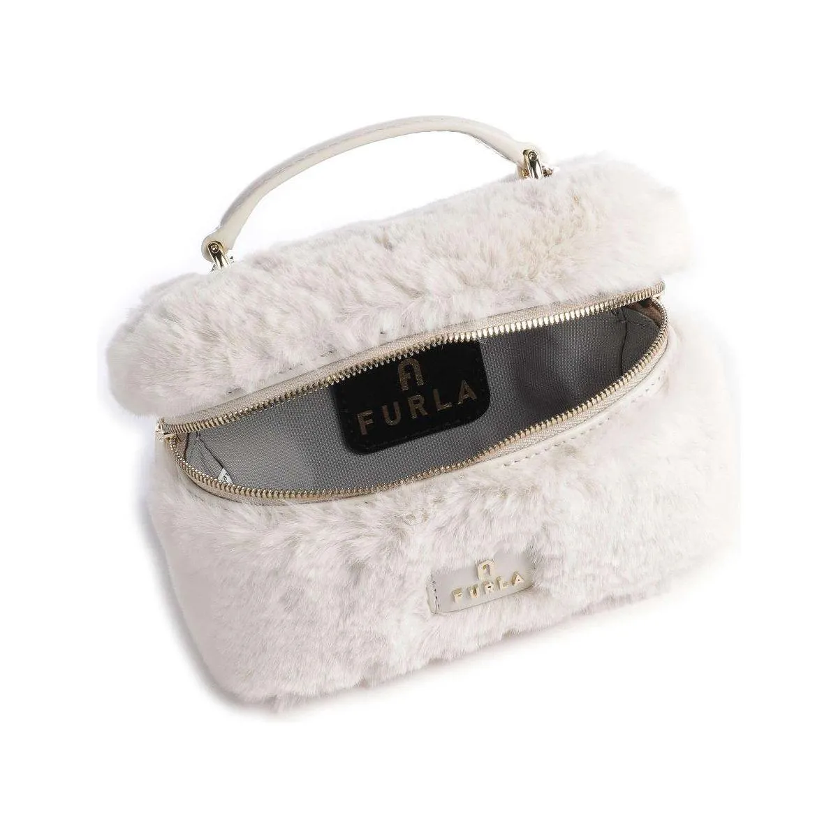 Furla Camelia Micro Vanity Case Crossbody - Teddy White