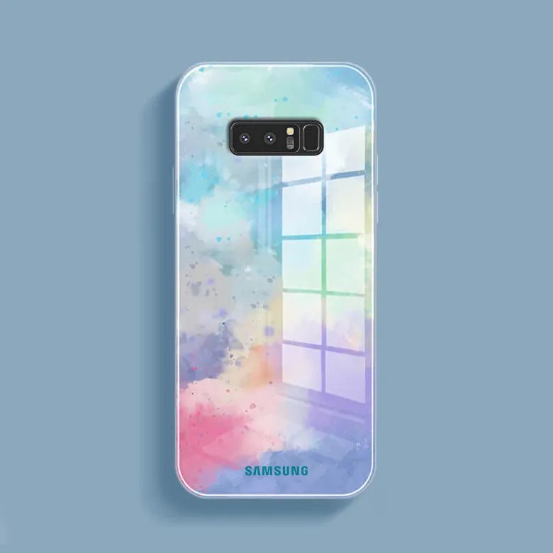 Galaxy Note 8 Watercolor Splatter Glass Back Case