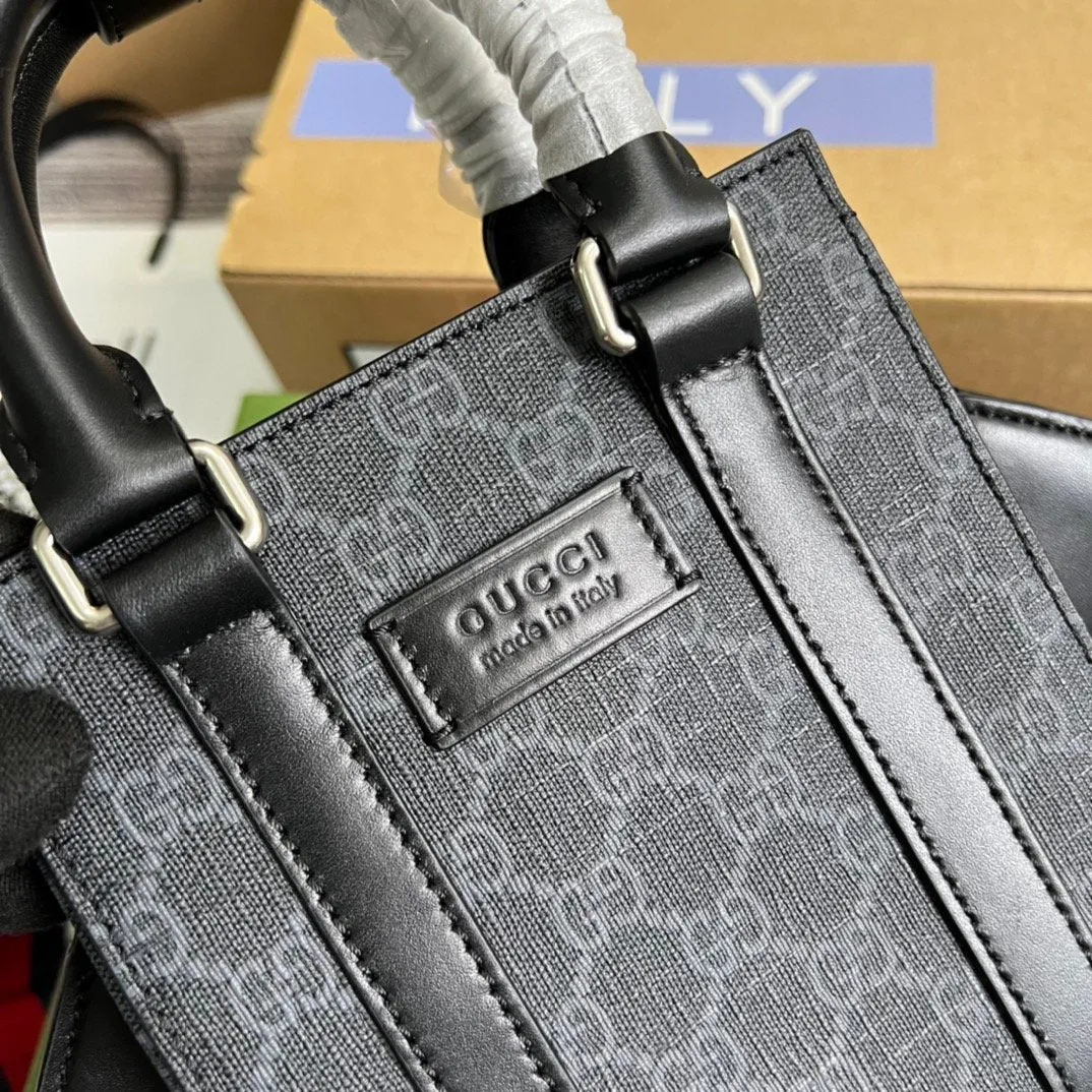 gg Supreme Mini Tote Bag Black gg Supreme Canvas For Women  7.9in/20cm gg 696010 K5RLN 1095