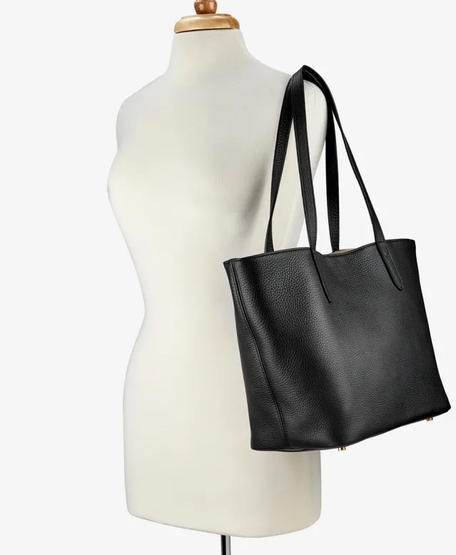 GiGi New York - Teddie Tote Black Scotch Grained Pebble Leather