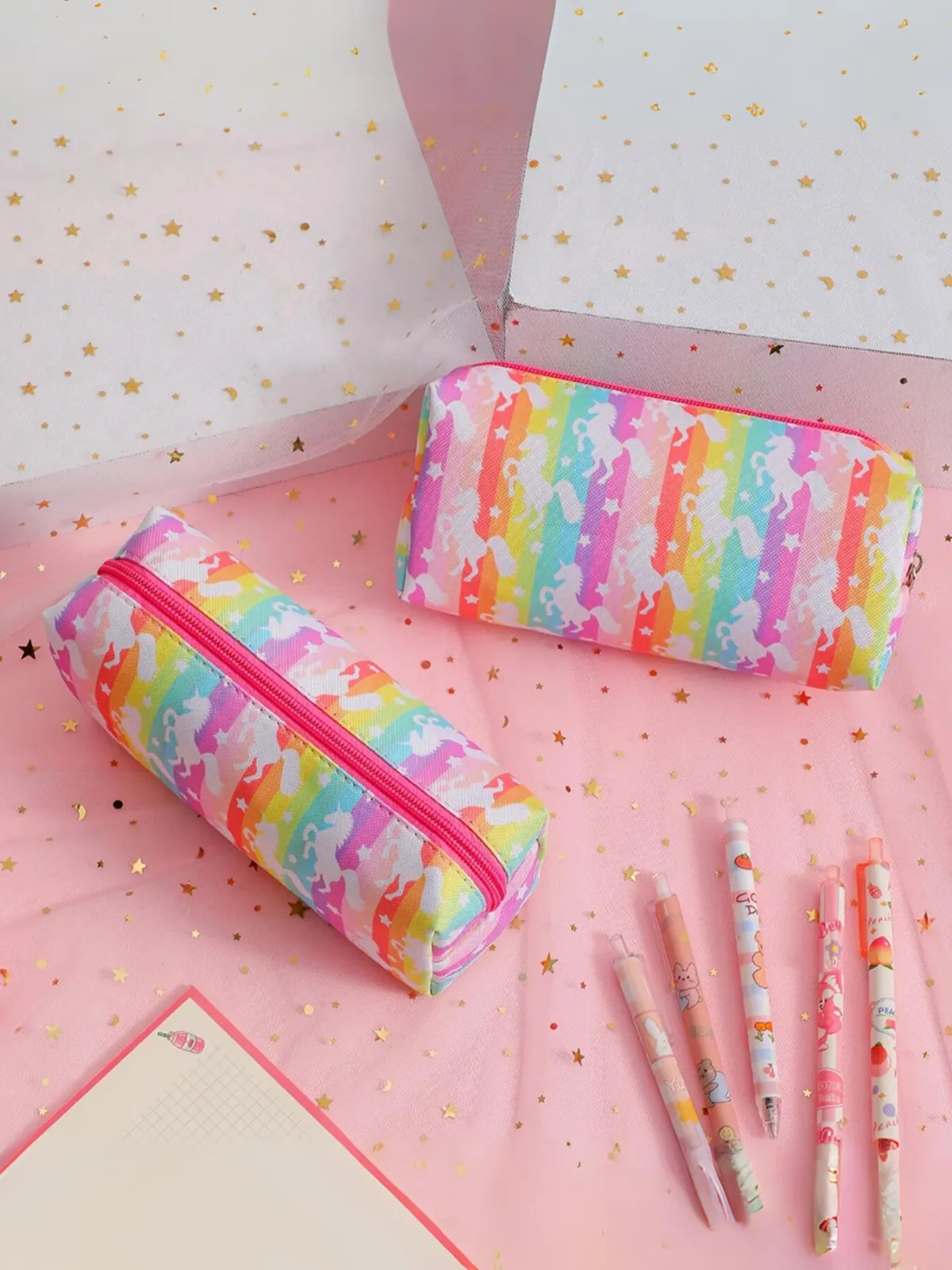 Girls Cute Unicorn Rainbow Pencil Bag