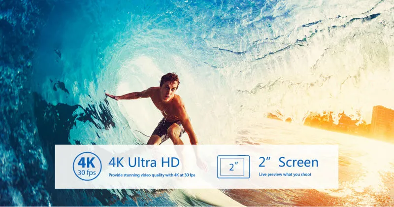 H8R PLUS Ultra HD Action Camera with 4K 30FPS Resolution and 2.0 Screen