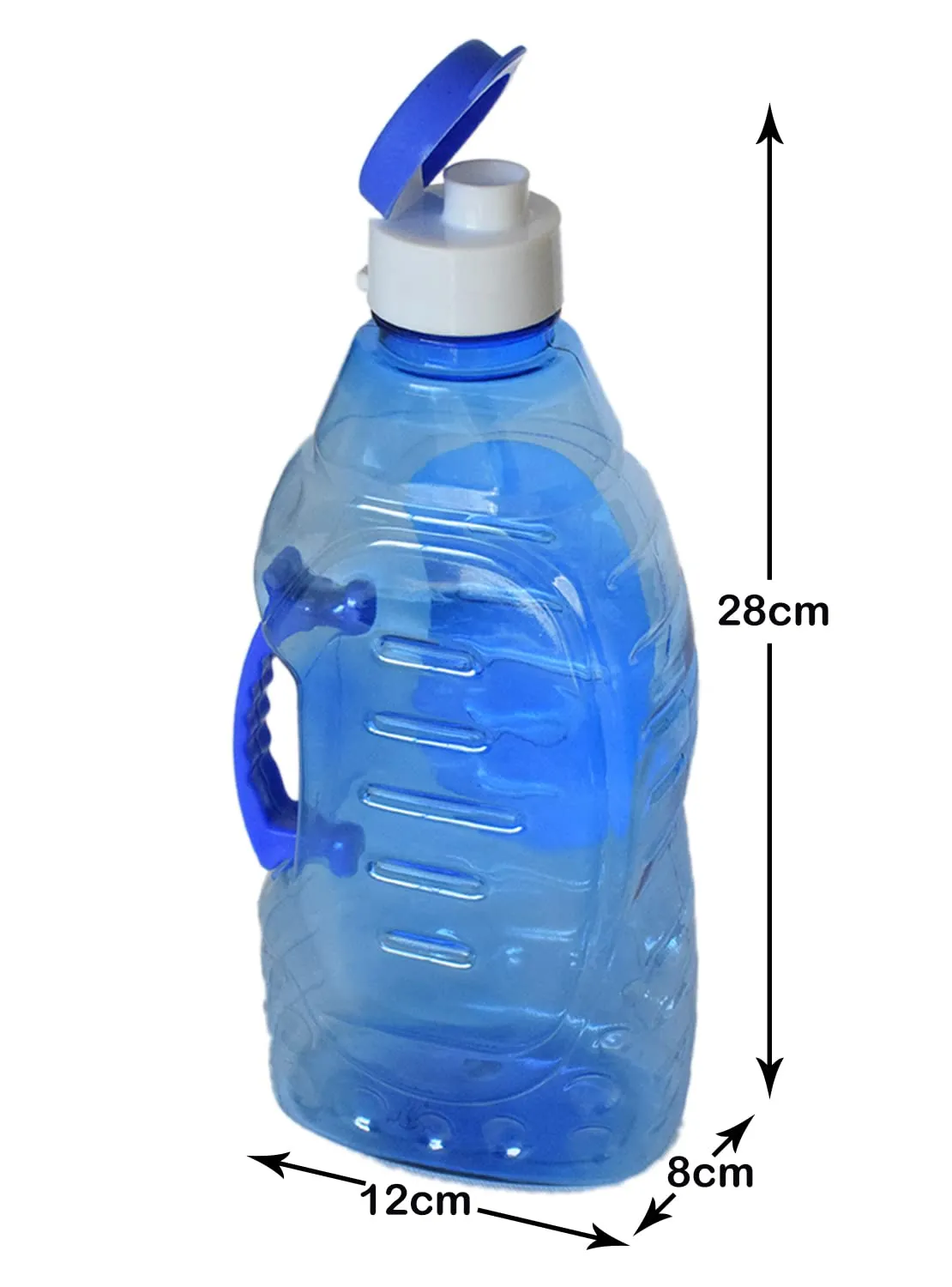 Heart Home Tranasparent Platic Water Bottle with Handle, 1500ml (Blue)-50HH01877