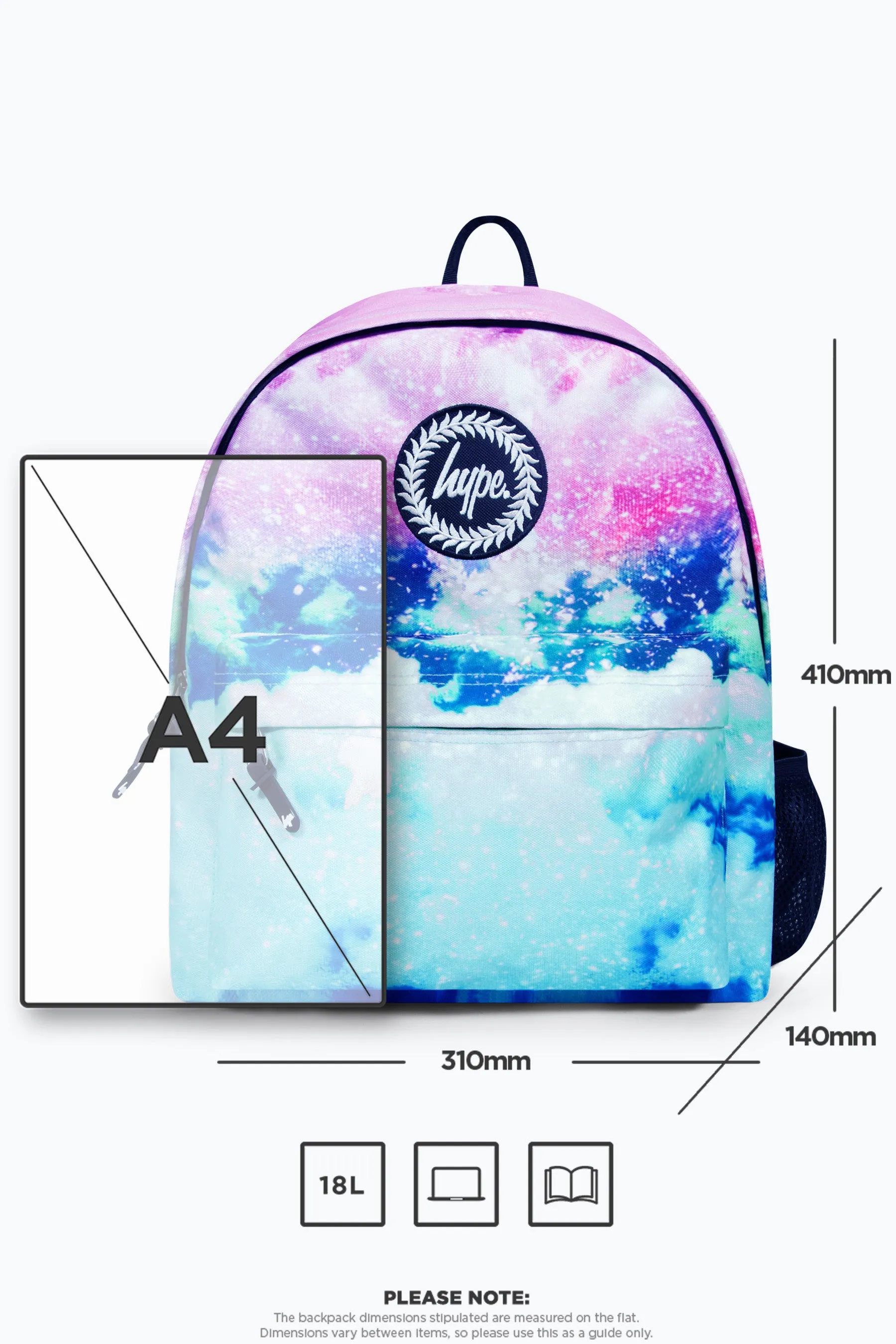 Hype Iconic Pink/Blue Glitter Skies Girls School Backpack