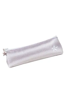 Illusion in Lavender Rebel Pencil/Brush Bag with White Zipper