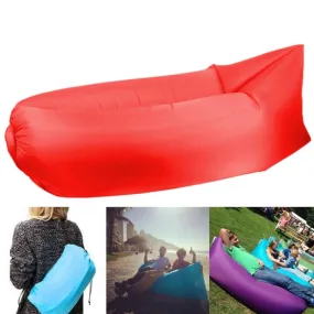 Inflatable Lounger for Camping, Fishing, and Beach, Air Bag Sofa, 72.8 x 29.5 x 19.7 inches (Red)