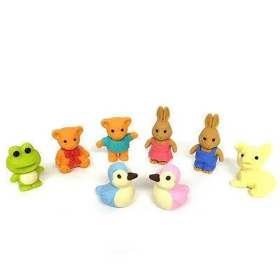 IWAKO Modeling Eraser Wipe Animal Group Animal Eraser ER-DOU001