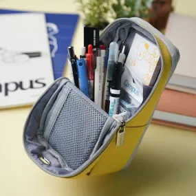 Japan KOKUYO Pencil Case Mobile Standing Large Capacity Multifunctional Storage Pencil Case Light Gray Light Blue Light Purple Yellow Pen Holder Universal Bag -WSG-PC173