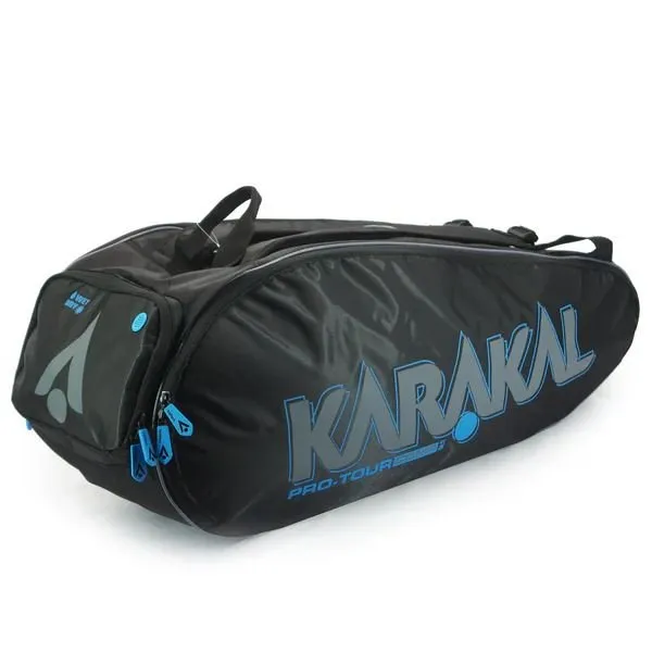 Karakal Pro Tour 2.1 Comp 9 Racket Bag Wet & Dry Compartment Side Pockets Blue