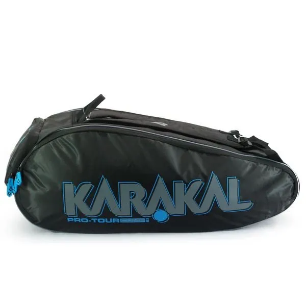 Karakal Pro Tour 2.1 Comp 9 Racket Bag Wet & Dry Compartment Side Pockets Blue