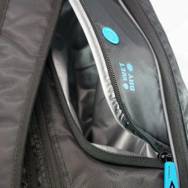 Karakal Pro Tour 2.1 Comp 9 Racket Bag Wet & Dry Compartment Side Pockets Blue