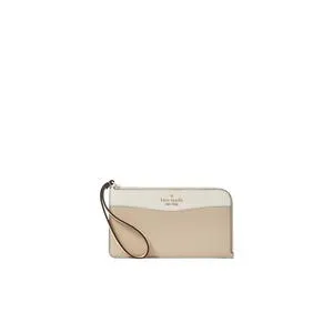 Kate Spade Lucy Pebbled Leather Medium L-zip Wristlet In Light Sand KE575