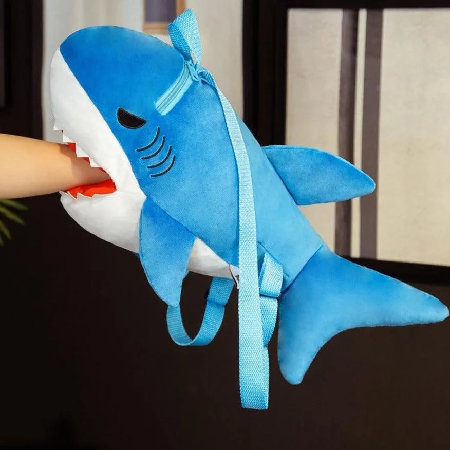 Kawaii Great White Shark Plush Backpack - Kawaii Bag