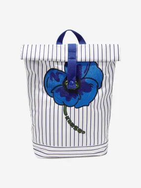 KENZO Kids Striped Flower Backpack in Navy