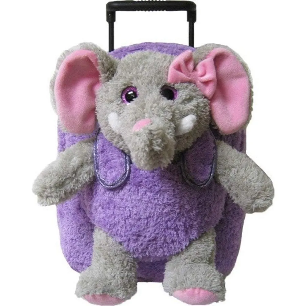 Kreative Kids Purple Elephant Plush Animal Roller Bag