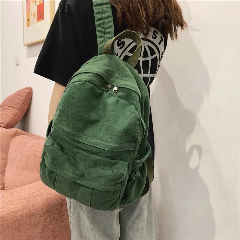 Large Canvas School Backpack