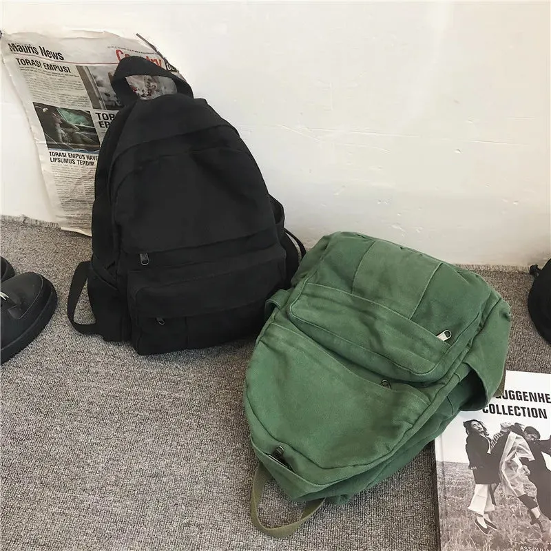 Large Canvas School Backpack