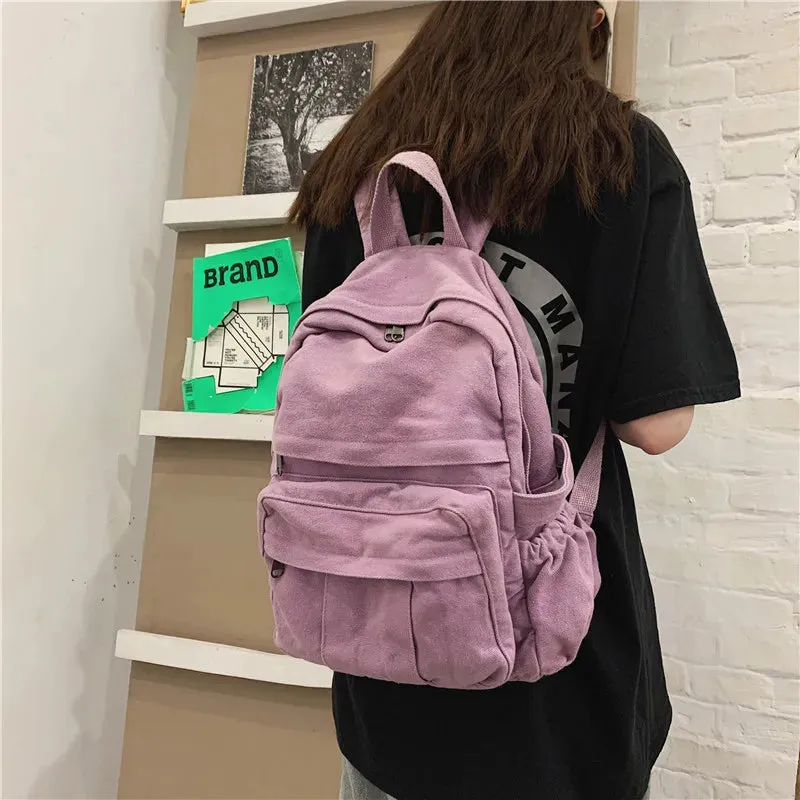 Large Canvas School Backpack