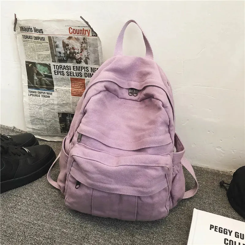 Large Canvas School Backpack