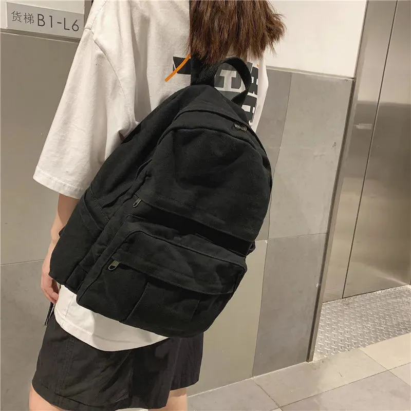 Large Canvas School Backpack