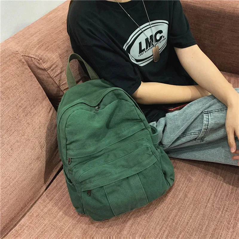 Large Canvas School Backpack