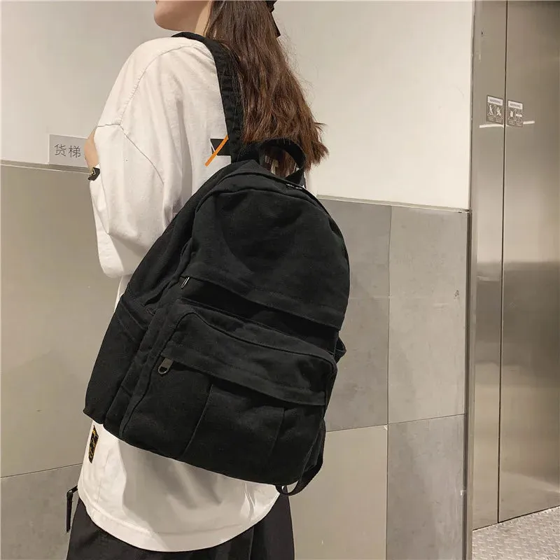 Large Canvas School Backpack