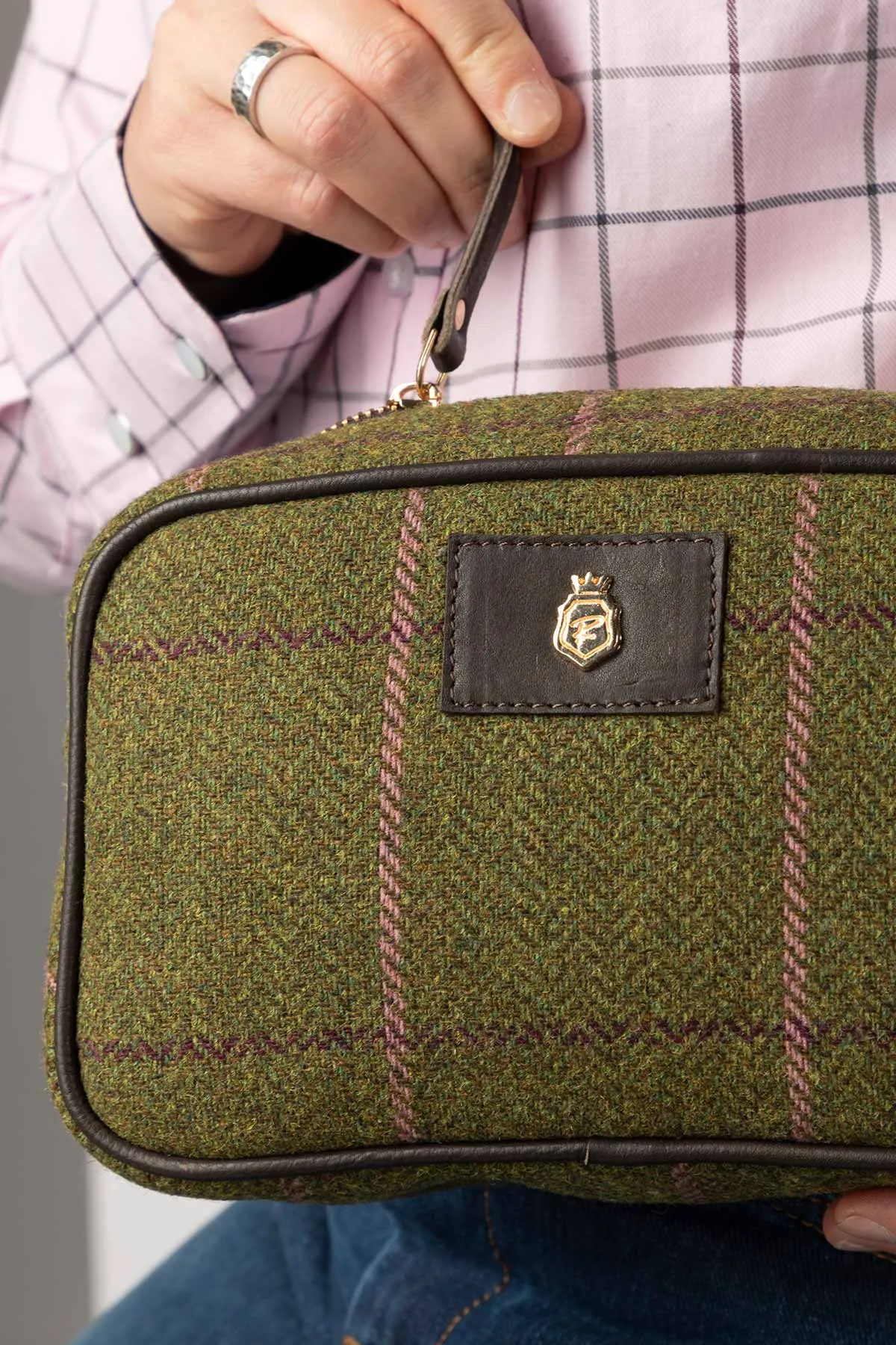 Large Tweed Makeup Bag - Helmsley