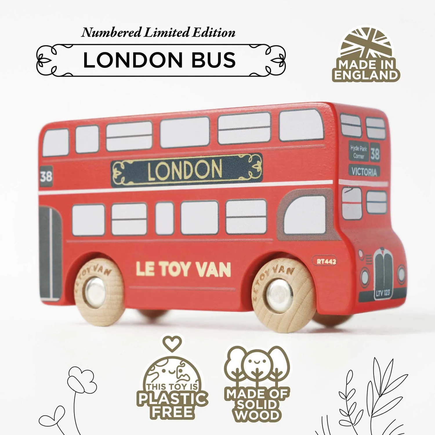 Le Toy Van London Bus Wooden Toy - Numbered Limited Edition